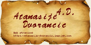 Atanasije Dvorančić vizit kartica